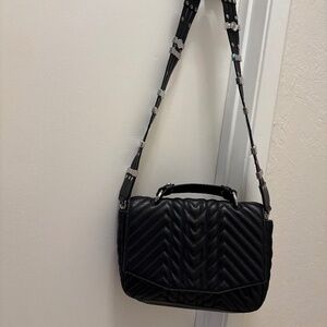 Gorgeous lamb leather Maje bag with heavy decorated strap